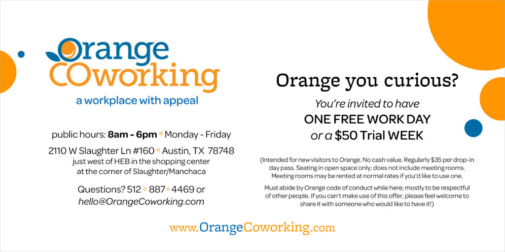 Click to sign up for a free trial day at Orange Coworking